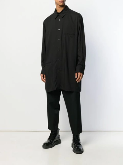 Shop Yohji Yamamoto Oversized Poplin Shirt In Black