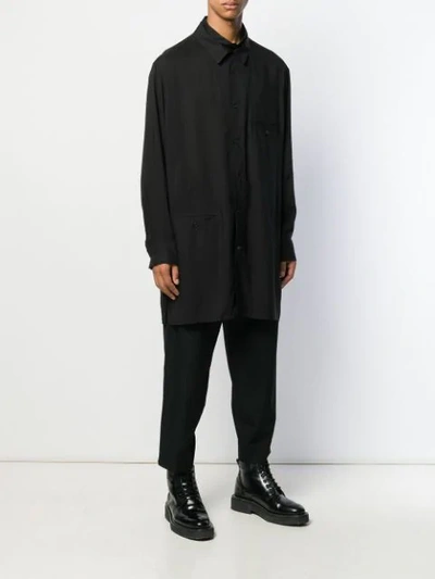 Shop Yohji Yamamoto Oversized Poplin Shirt In Black