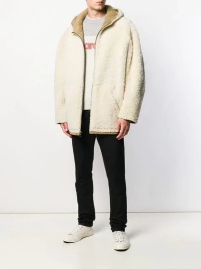 Shop Isabel Marant Hooded Suede Jacket In Neutrals