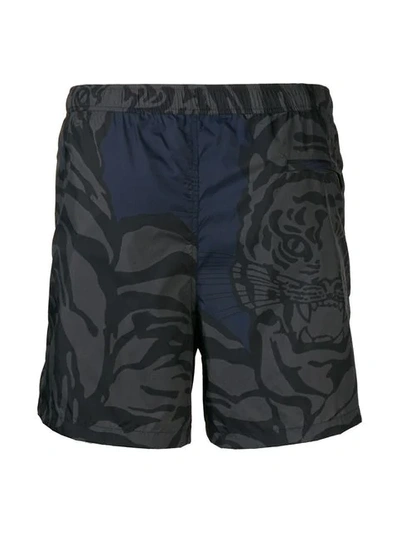 Shop Valentino Tiger Camouflage Swim Shorts In Grey