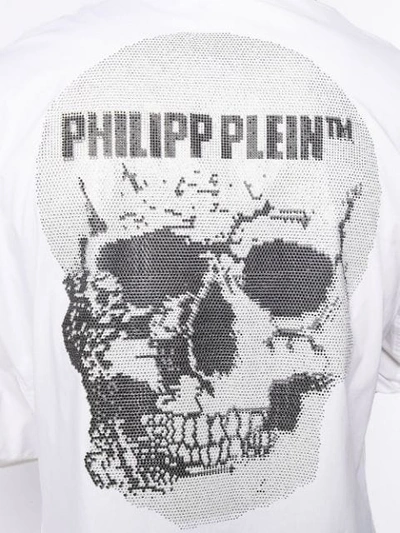 Shop Philipp Plein Embellished Skull Shirt In White
