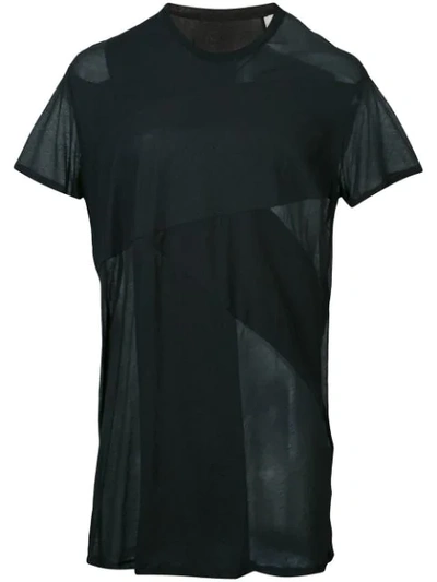 Shop Julius Sheer Panel T-shirt - Black