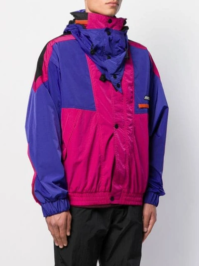Shop Msgm Colour-block Track Jacket In Pink