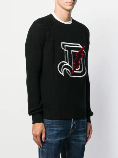 Shop Diesel Logo Embroidered Sweater In Black