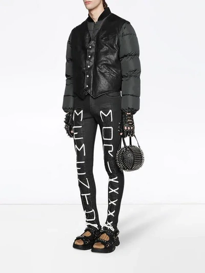 Shop Gucci Super Skinny Pant With ”memento Mori” In Black