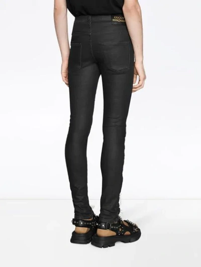 Shop Gucci Super Skinny Pant With ”memento Mori” In Black