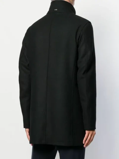 Shop Herno Fur Collar Coat In 9300 Nero