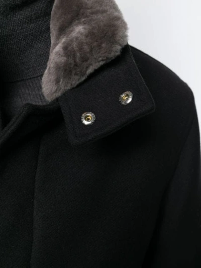 Shop Herno Fur Collar Coat In 9300 Nero