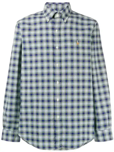 Shop Polo Ralph Lauren Plaid Print Shirt In Blue