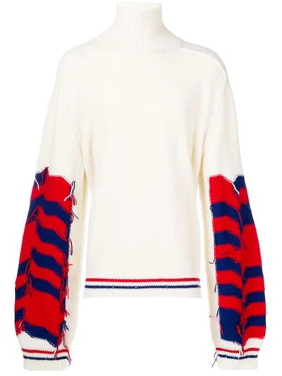 Shop Riccardo Comi Loose Flared Sweater In Neutrals