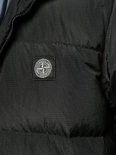 Shop Stone Island Plain Padded Jacket In Black