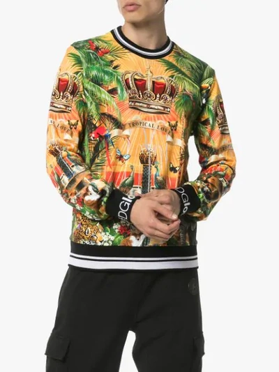 Shop Dolce & Gabbana Giardino Print Sweatshirt In Hhih4 Multicoloured