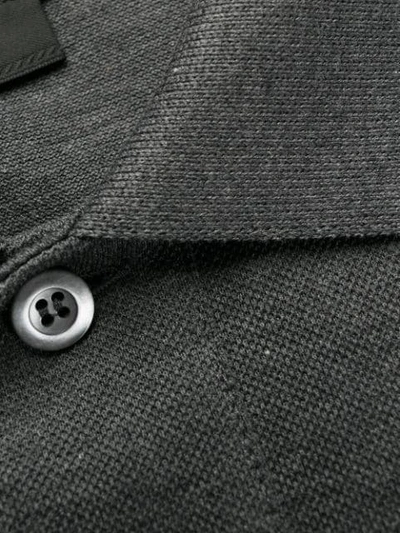 Shop Prada Logo Patch Polo Shirt In Grey