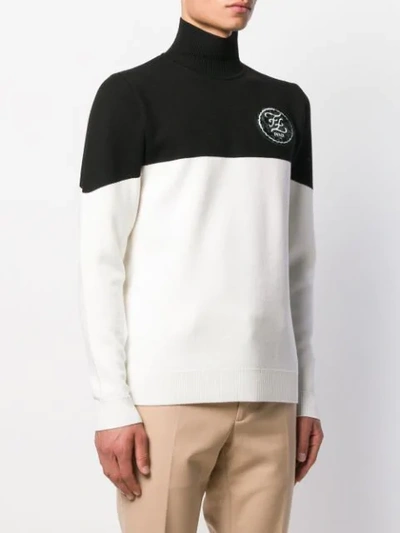 Shop Fendi Two-tone Jumper In Black