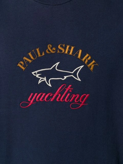 Shop Paul & Shark Embroidered Logo Sweatshirt  In Blue