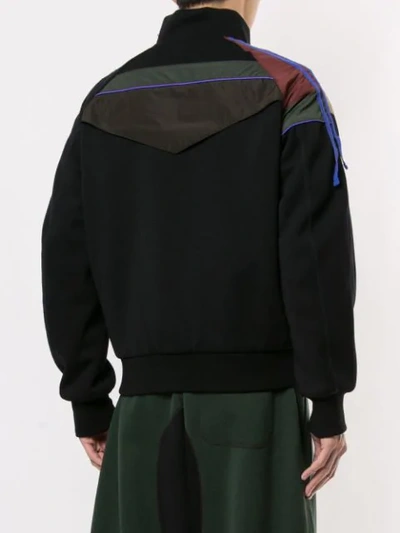 Shop Kolor Contrast Track Jacket In Black