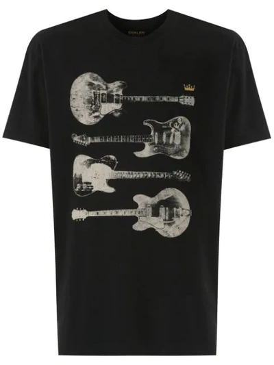 Shop Osklen Eletric Guitars Print T-shirt In Black