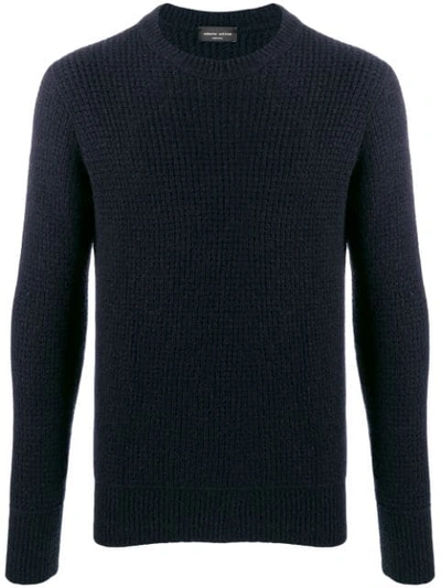 Shop Roberto Collina Waffle Knit Jumper In Blue