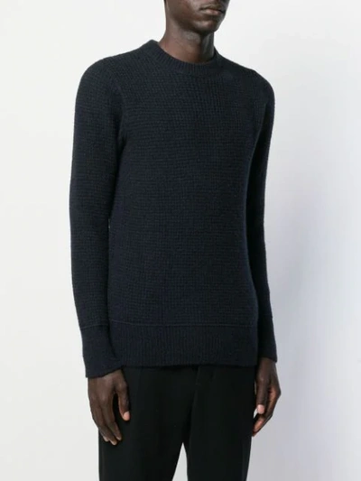 Shop Roberto Collina Waffle Knit Jumper In Blue