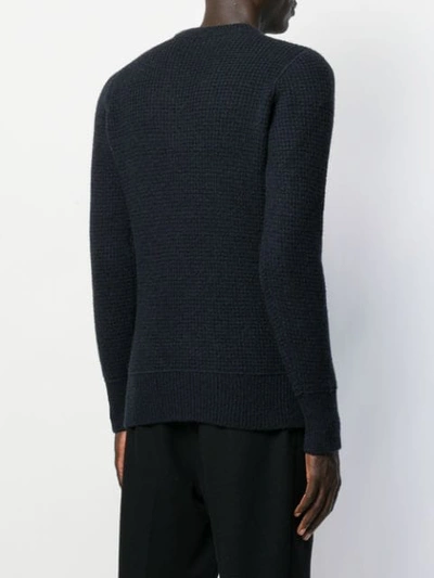 Shop Roberto Collina Waffle Knit Jumper In Blue