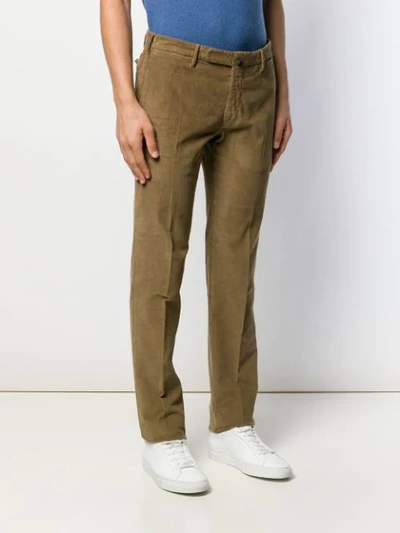 Incotex Textured Straight-leg Trousers In Green