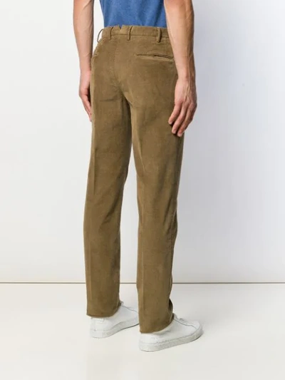 Incotex Textured Straight-leg Trousers In Green
