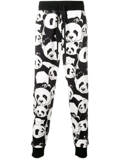 Shop Dolce & Gabbana Panda Print Track Pants In Black