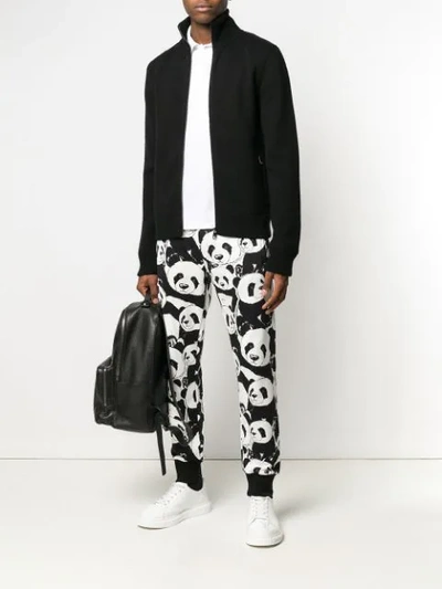 Shop Dolce & Gabbana Panda Print Track Pants In Black
