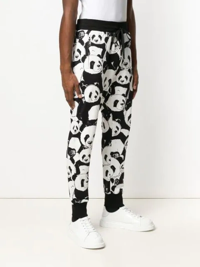 Shop Dolce & Gabbana Panda Print Track Pants In Black