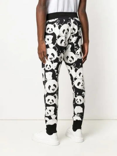 Shop Dolce & Gabbana Panda Print Track Pants In Black