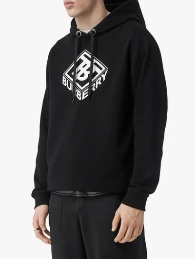 Shop Burberry Logo Graphic Hoodie In Black