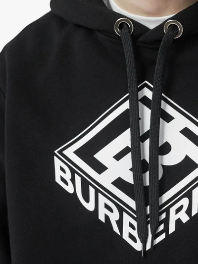 Shop Burberry Logo Graphic Hoodie In Black