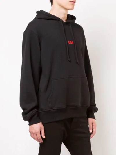 Shop 424 Logo Hoodie In Black