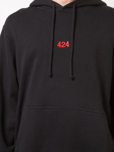 Shop 424 Logo Hoodie In Black