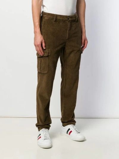 Shop Eleventy Cargo Pocket Corduroy Trousers In Brown