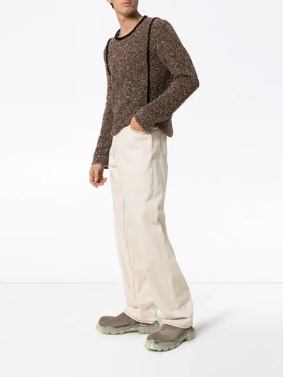 Shop Eckhaus Latta Carpet Knitted Jumper In Brown