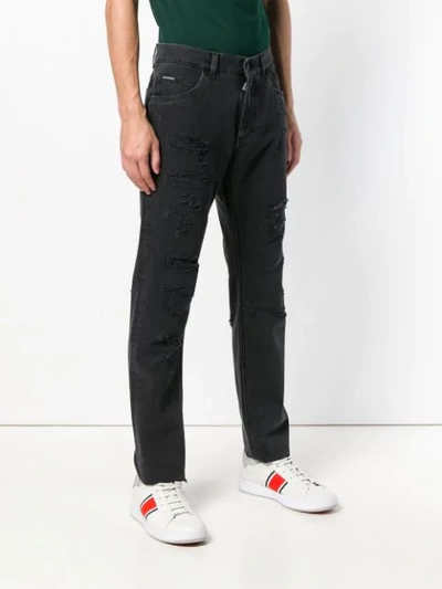 Shop Dolce & Gabbana Distressed Jeans - Black