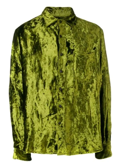 Shop Ami Alexandre Mattiussi Classic-wide Fit Shirt With Chest Pocket In Green