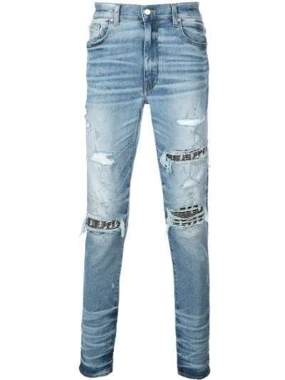 Amiri Music Note Patch Jeans In Medium Crafted Indigo | ModeSens
