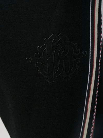 Shop Roberto Cavalli Intarsia Band Track Pants In Black