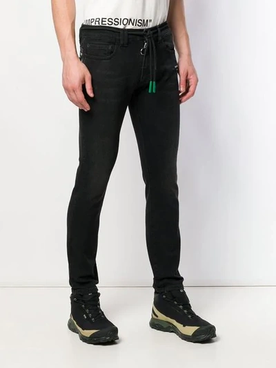 OFF-WHITE SLIM-FIT JEANS - 黑色