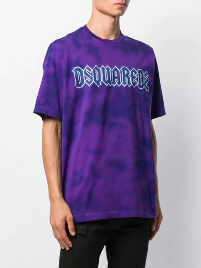 Shop Dsquared2 Logo T-shirt In Purple