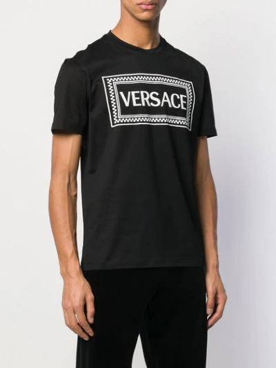 Shop Versace Printed Logo T In Black