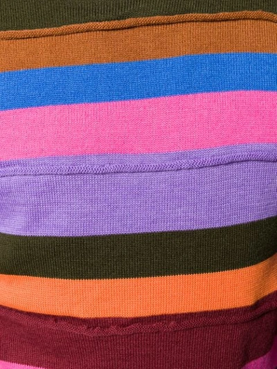 Shop Comme Des Garçons Shirt Striped Panel Jumper In Purple