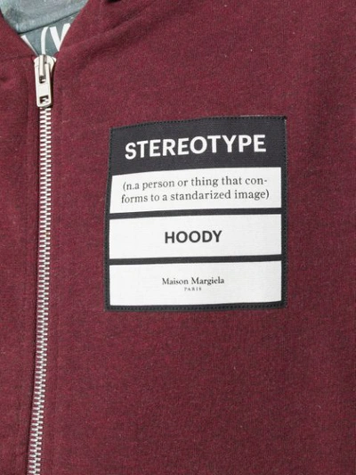 Shop Maison Margiela Stereotype Patch Hoodie In Red