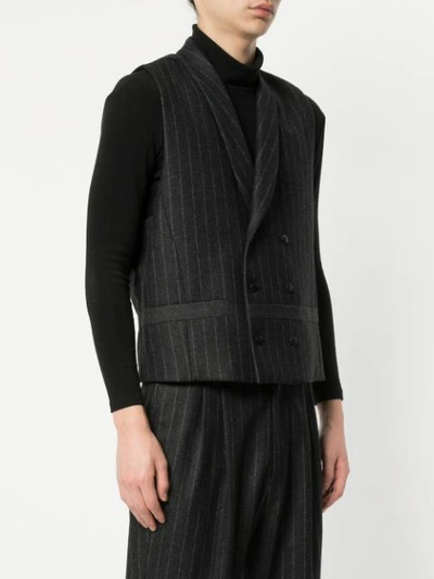 Shop Sartorial Monk Boxy Striped Waistcoat - Grey