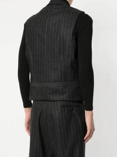 Shop Sartorial Monk Boxy Striped Waistcoat - Grey