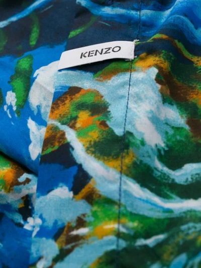 Shop Kenzo World Print Shirt In Blue