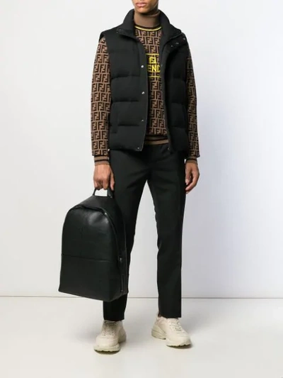 Fendi Ff Motif Roll Neck Jumper In Braun