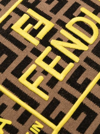 Fendi Ff Motif Roll Neck Jumper In Braun
